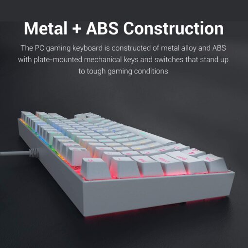 Redragon K552W KUMARA RGB Mechanical Gaming Keyboard (White) - PakByte