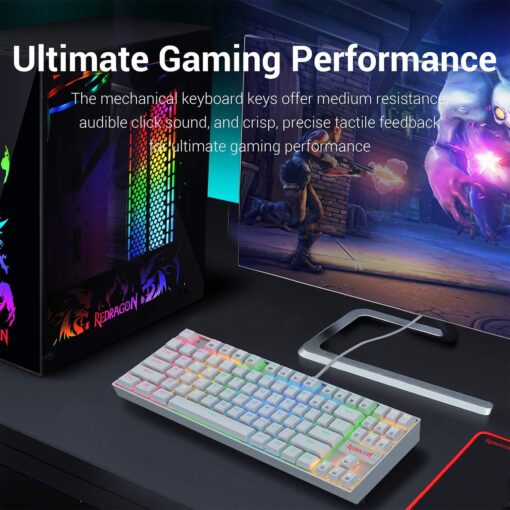 Redragon K552W KUMARA RGB Mechanical Gaming Keyboard (White) - PakByte