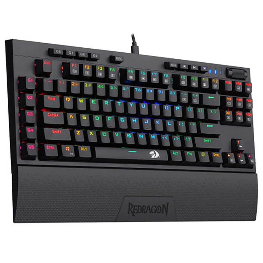 Redragon K588 Broadsword RGB Mechanical Gaming Keyboard with Wrist Rest (Black) - PakByte