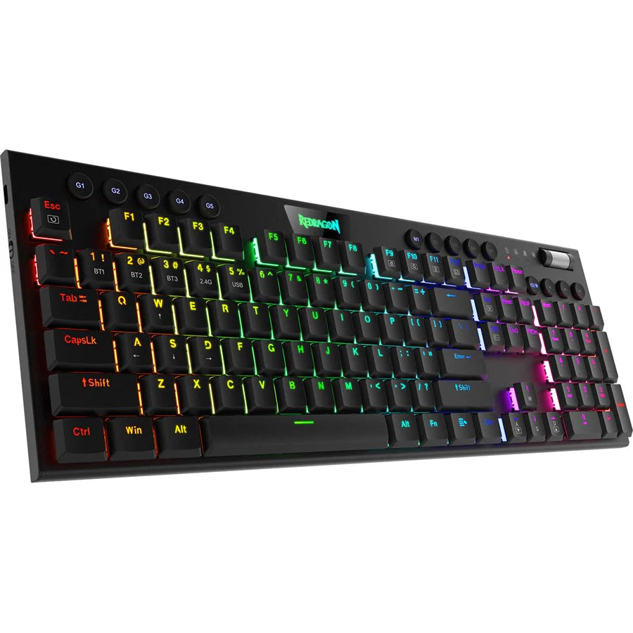 Redragon K618 Horus Wireless RGB Mechanical Keyboard (Black) - PakByte