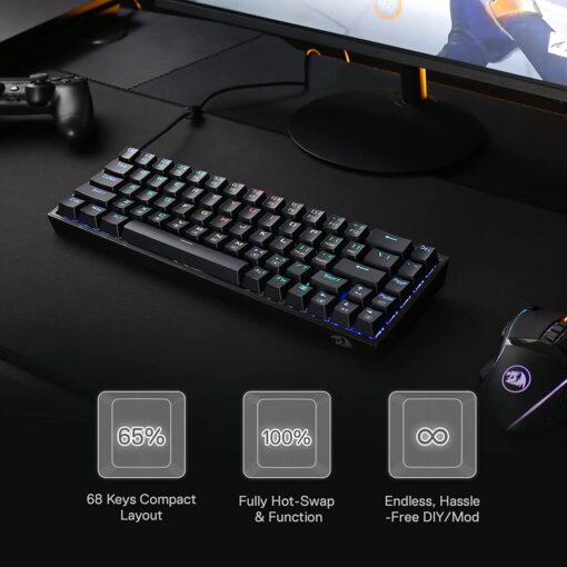 Redragon K631 CASTOR PRO 65% Wireless RGB Gaming Keyboard - PakByte