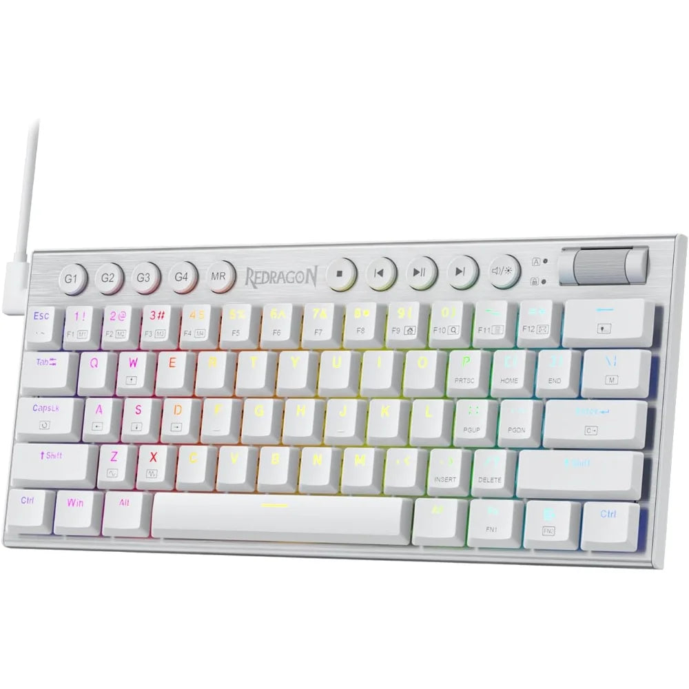 Redragon K632W 60% Wired RGB Mechanical Keyboard - White - PakByte Computers