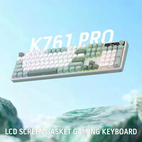 Redragon K761WG RGB WYVERN PRO Keyboard with LCD Screen & Knob