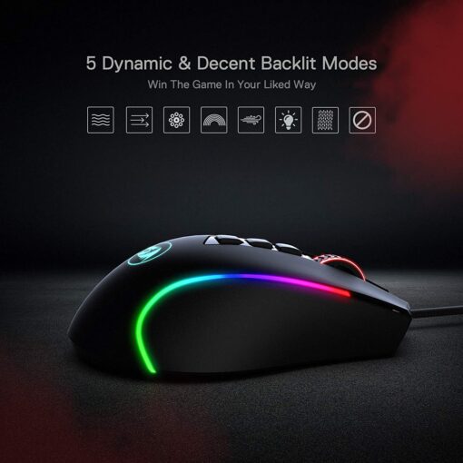 Redragon M612 PREDATOR RGB 8000 DPI Gaming Mouse with Rapid Fire Button - PakByte