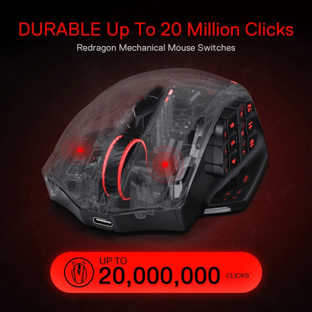Redragon M913 Impact Elite Wireless Gaming Mouse (Black) - PakByte