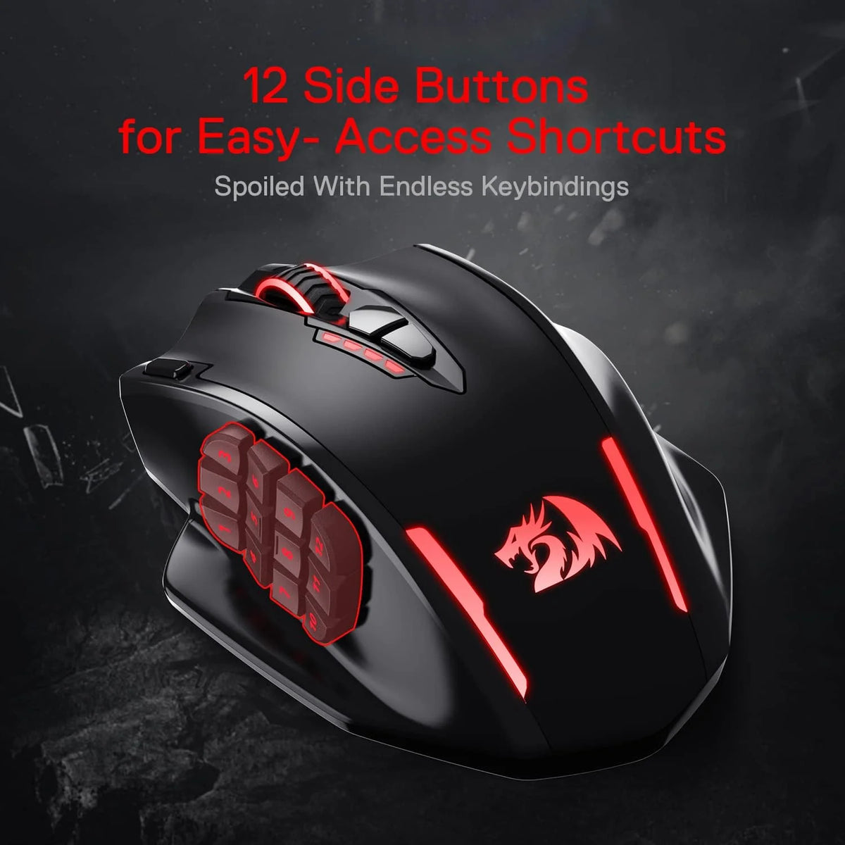 Redragon M913 Impact Elite Wireless Gaming Mouse (Black) - PakByte