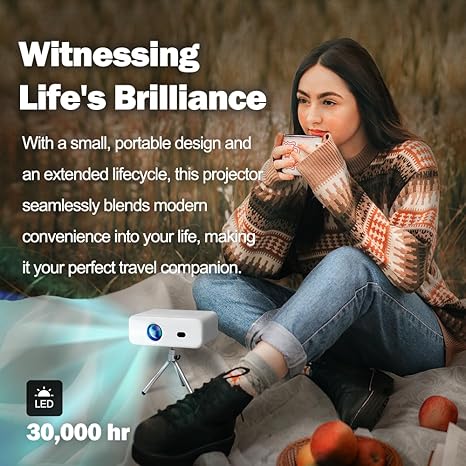 RockTek Smart Mini Projector 4K Support HD Video Projector with Bluetooth - EasySkins, Inc
