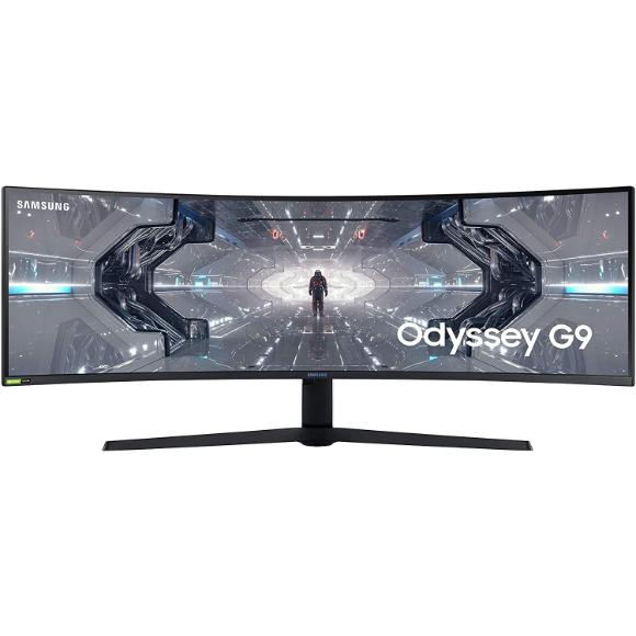SAMSUNG 49-inch Odyssey G9 Gaming Monitor QHD, 240hz, 1000R Curved, QLED, NVIDIA G-SYNC FreeSync LC49G95TSSNXZA Model