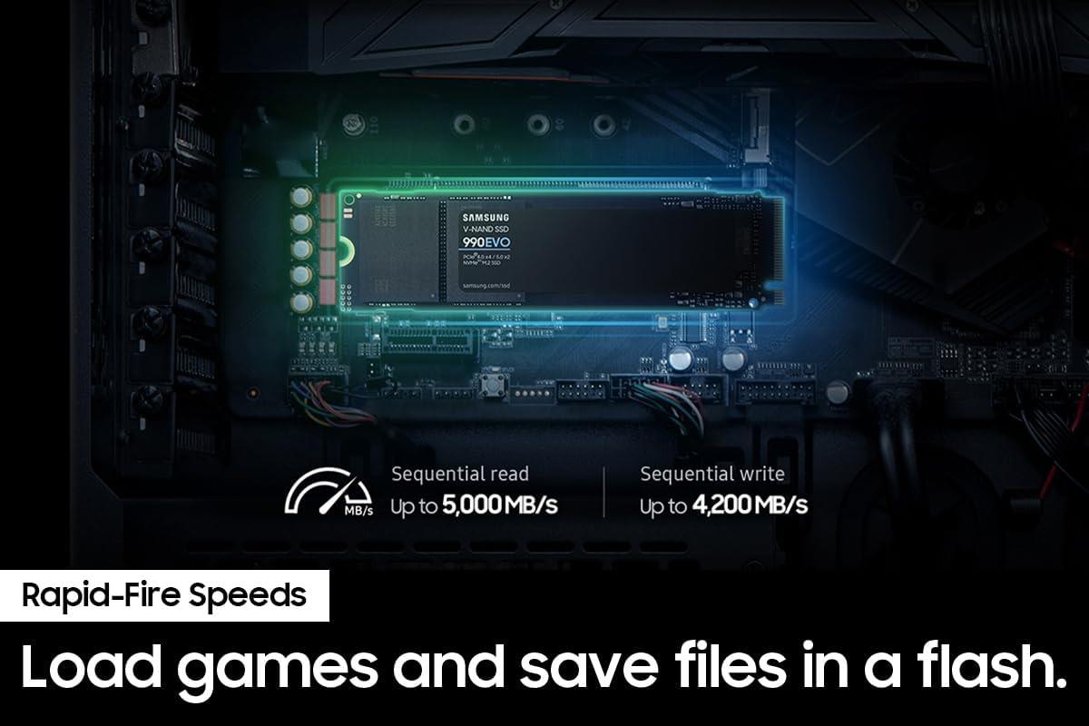 SAMSUNG 990 EVO 2TB PCle 4.0 x 4/ 5.0 x 2 NVME SSD - PakByte Computers