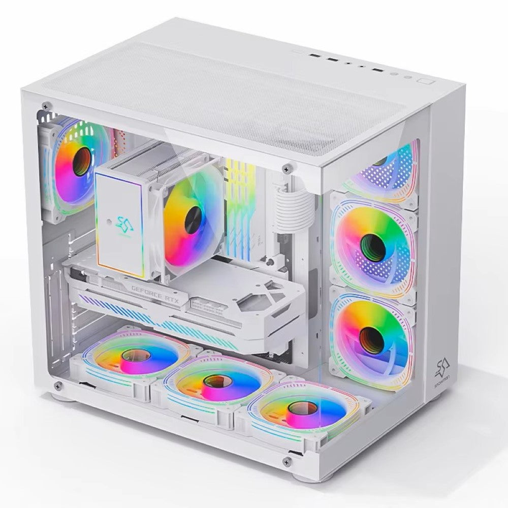 Snowman CS015 Pro Mid Tower Gaming PC Case - White