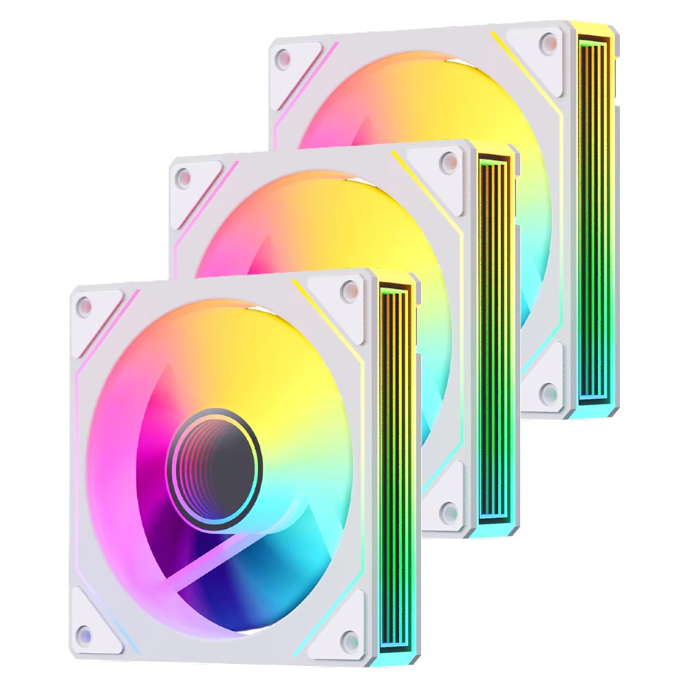 Snowman LK120 ARGB 120mm Triple Fan Pack Reverse Blade – White