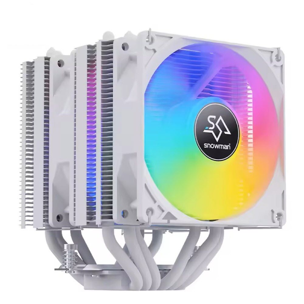 Snowman MX6-V3 ARGB Dual Fan CPU Cooler - White
