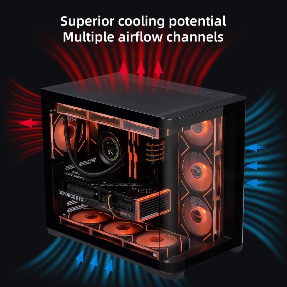 Sama Neview 2851A 4x ARGB Fans | BTF Support ATX- Black - PakByte