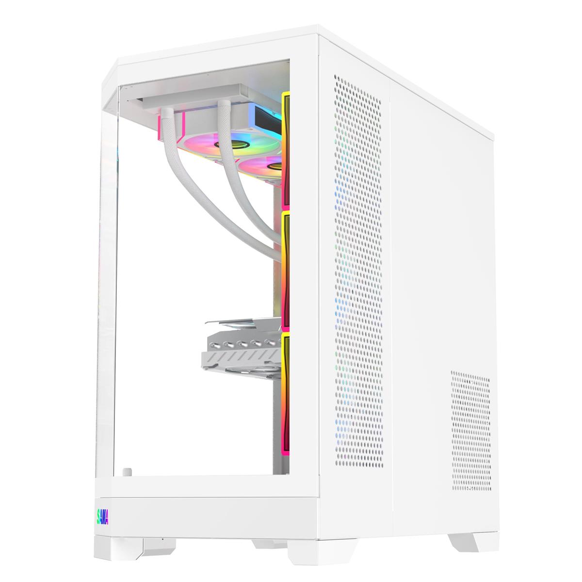 Sama Neview 3021 4x ARGB Fans Pre-Installed ATX- White - PakByte