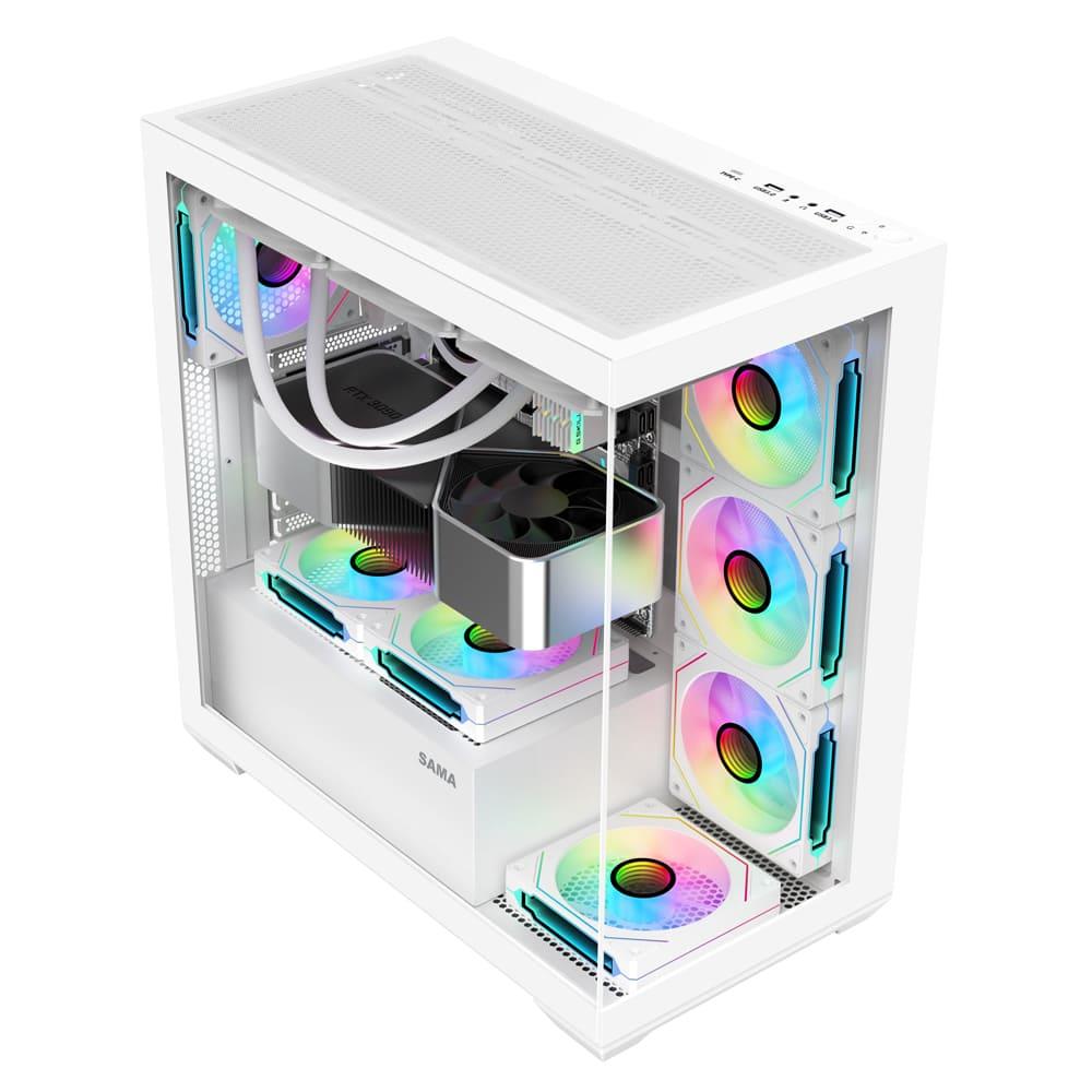 Sama SV-01 4x ARGB Fans | BTF Support ATX- White - PakByte