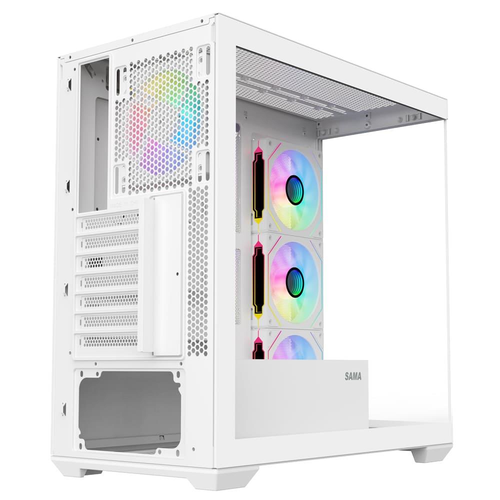 Sama SV-01 4x ARGB Fans | BTF Support ATX- White - PakByte