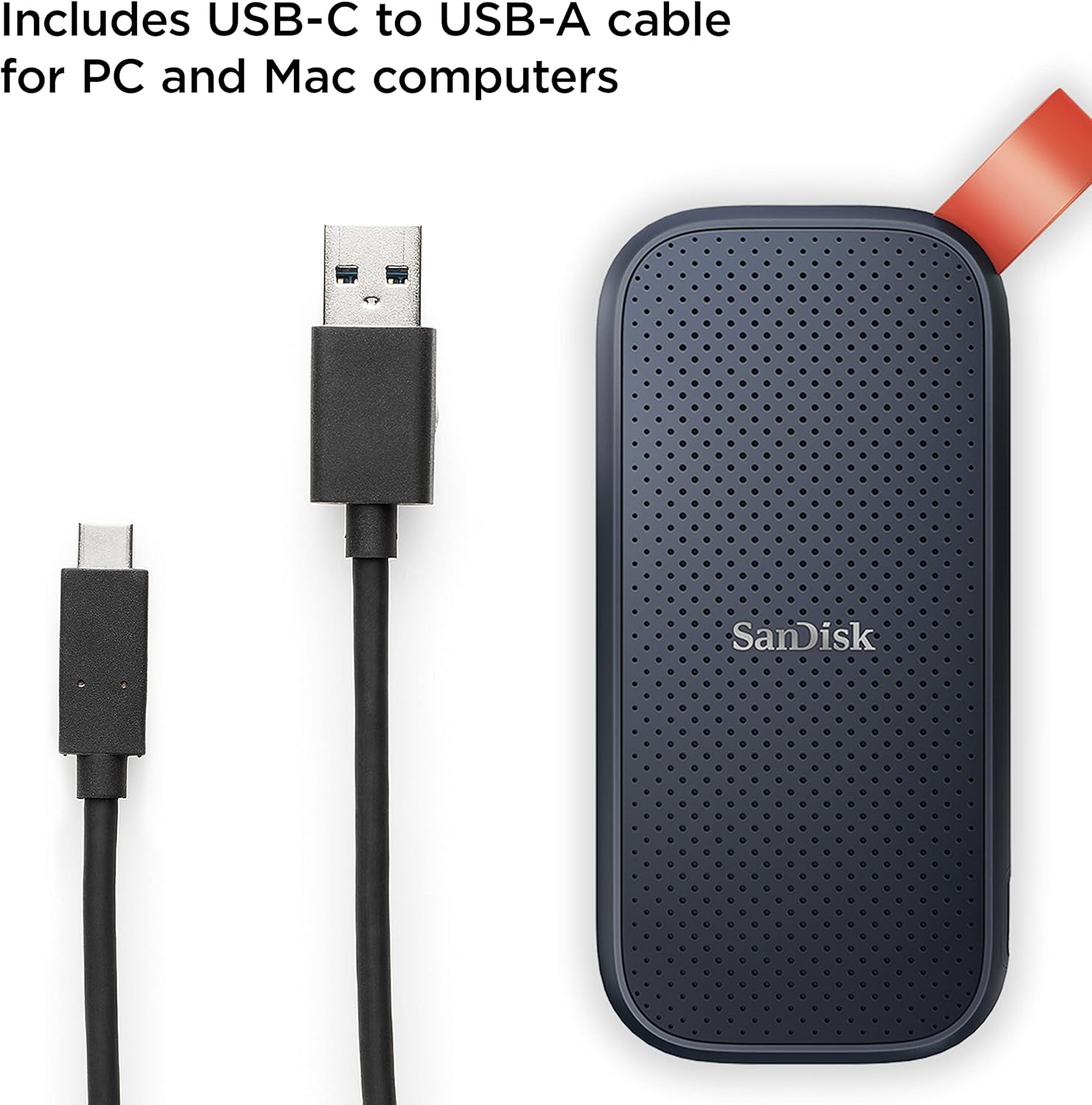 SanDisk 1TB Portable SSD - Up to 800MB/s, USB-C, USB 3.2 Gen 2, Updated Firmware - External Solid State Drive - PakByte