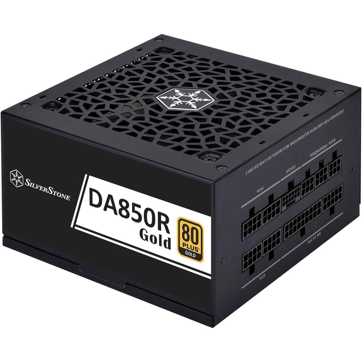 SilverStone DA850R Gold 850W PCIe 5.0 Fully Modular Power Supply - Black - PakByte Computers