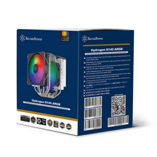 SilverStone SST-HYD140-ARGB Hydrogon D140 ARGB High-performance Dual-tower CPU Cooler Featuring Six Copper Heat Pipes and Dual ARGB Fans - PakByte