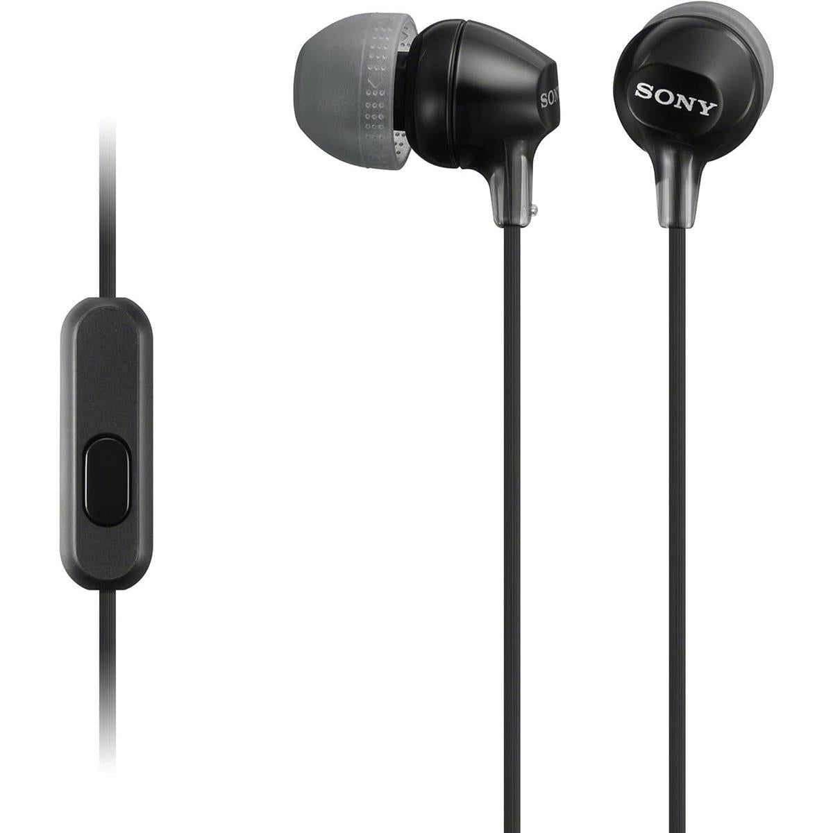 Sony MDR-EX15AP In-Ear Earbuds with Microphone - Black - PakByte Computers