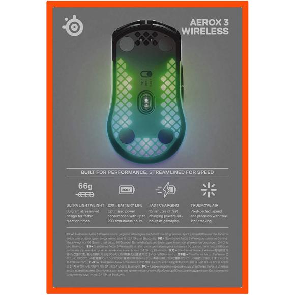 SteelSeries Aerox 3 Wireless - Super Light Gaming Mouse - 18,000 CPI TrueMove Air Optical Sensor - PakByte Computers