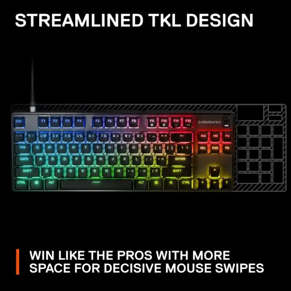 SteelSeries Apex 9 TKL Wired – Optical Mini Keyboard - Black (64847) - PakByte Computers