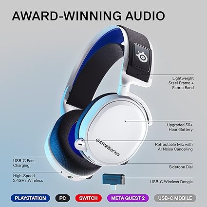 SteelSeries Arctis 7P+ Wireless Headset - Black - PakByte