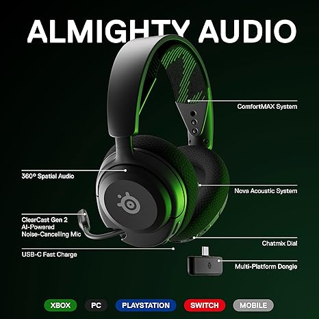 SteelSeries Arctis Nova 4X wireless Headphone - Black - PakByte