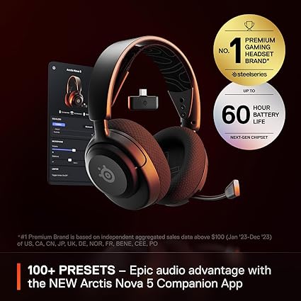 SteelSeries Arctis Nova 5 Wireless Headphone - Black - PakByte