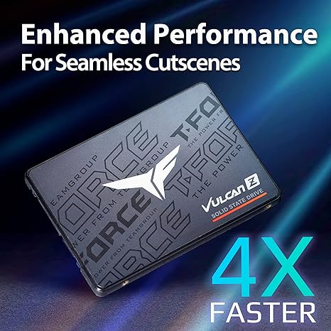 TEAMGROUP T-Force Vulcan Z 512GB SLC Cache 3D NAND TLC 2.5 Inch SATA III Internal Solid State Drive - PakByte Computers
