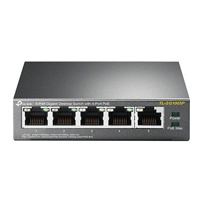 TP-Link TL-SG1005P 5-Port Gigabit Desktop Switch with 4-Port PoE, QoS, and IGMP Snooping