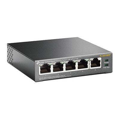 TP-Link TL-SG1005P 5-Port Gigabit Desktop Switch with 4-Port PoE, QoS, and IGMP Snooping