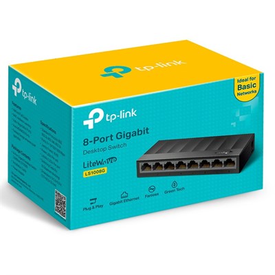 TP-Link LS1008G 8-Port 10/100/1000Mbps Desktop Switch Gigabit - PakByte Computers