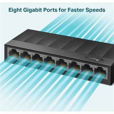 TP-Link LS1008G 8-Port 10/100/1000Mbps Desktop Switch Gigabit - PakByte Computers