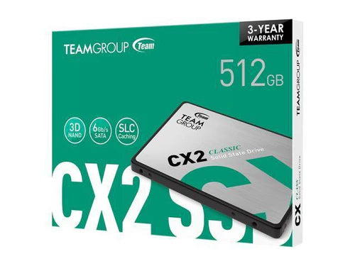 TeamGroup CX2 512GB 2.5 SATA III 3D NAND Internal Solid State Drive - PakByte Computers