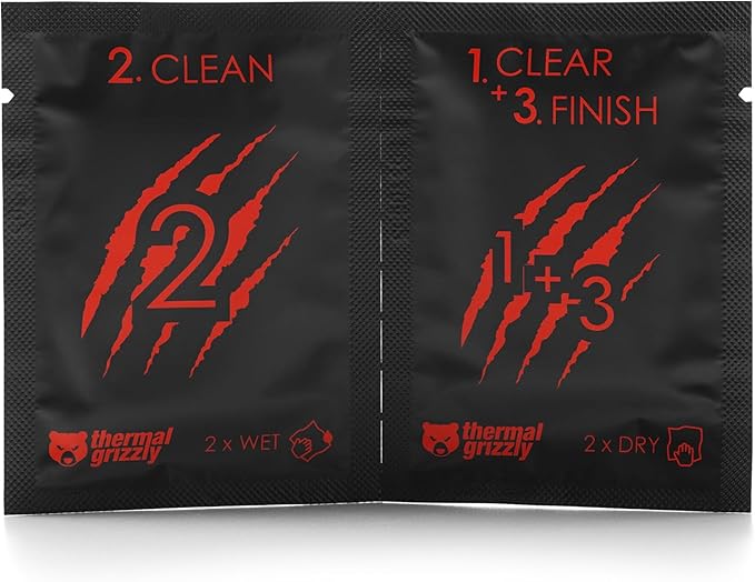 Thermal Grizzly TG Cleaning Wipes - Clean and Degrease Surfaces - PakByte Computers