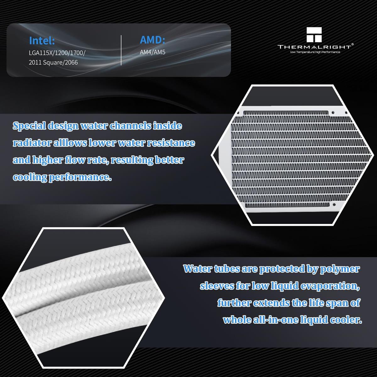 Thermalright Aqua Elite 360 V3 ARGB AIO 360mm Liquid CPU Cooler - White - PakByte Computers