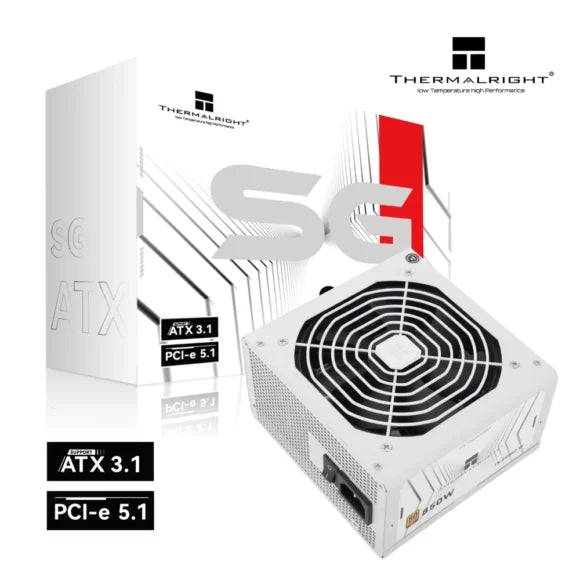 Thermalright SG-850-W 850W ATX 3.1 PCIe 5.1 80+ Gold Full Modular Power Supply White - PakByte