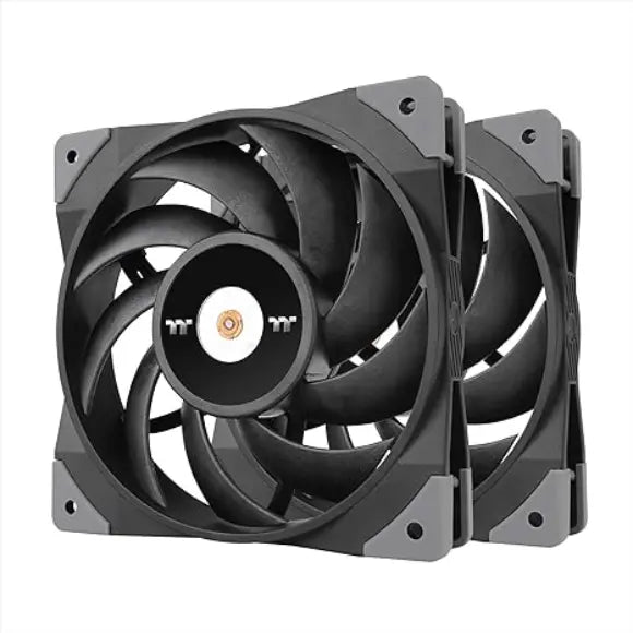 Thermaltake ToughFan 120mm Case/Radiator Fan (2 Pack) CL-F082-PL12BL-A - Black - PakByte Computers