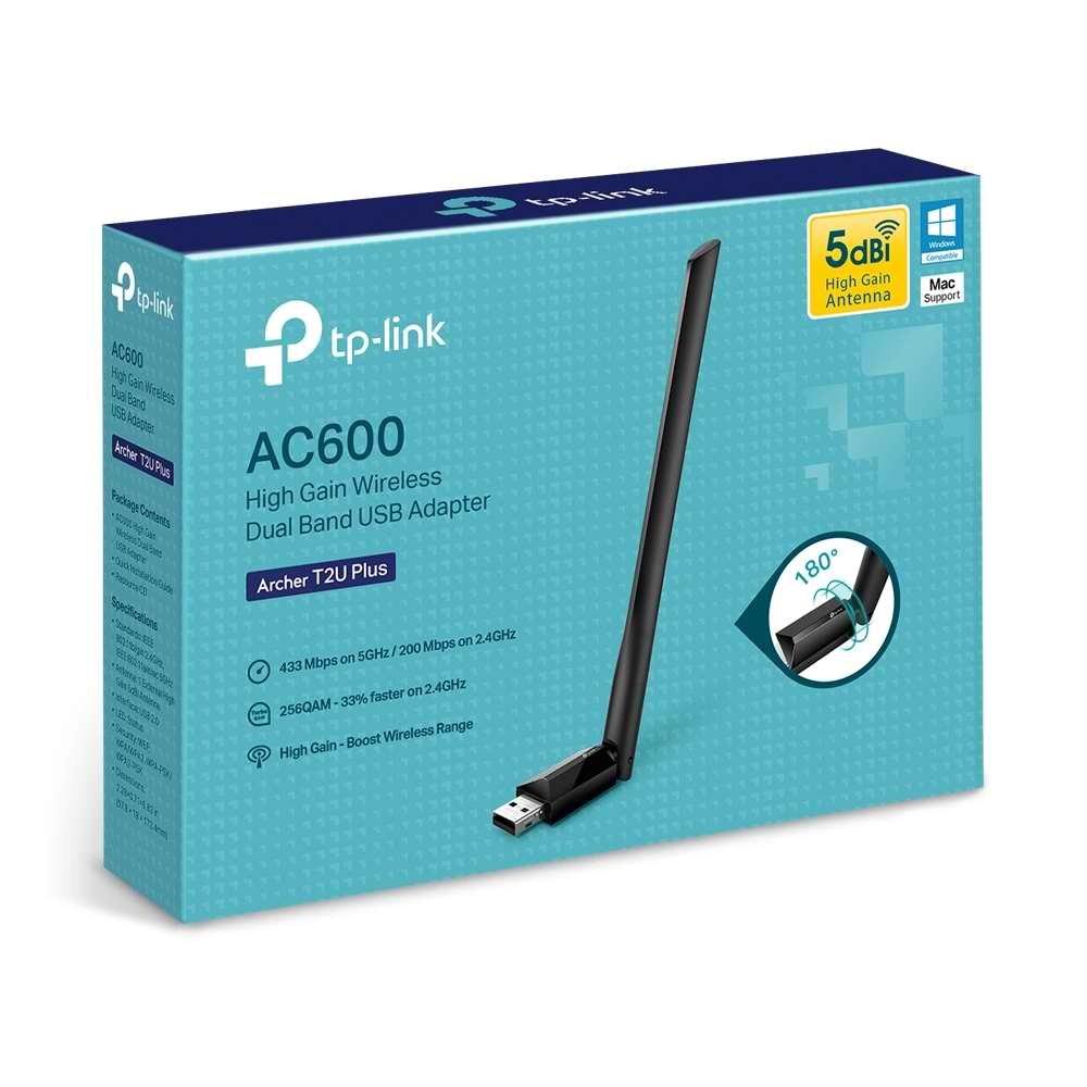 Tp-Link Archer T2U Plus AC600 High Gain Wireless Dual Band USB Adapter - PakByte Computers