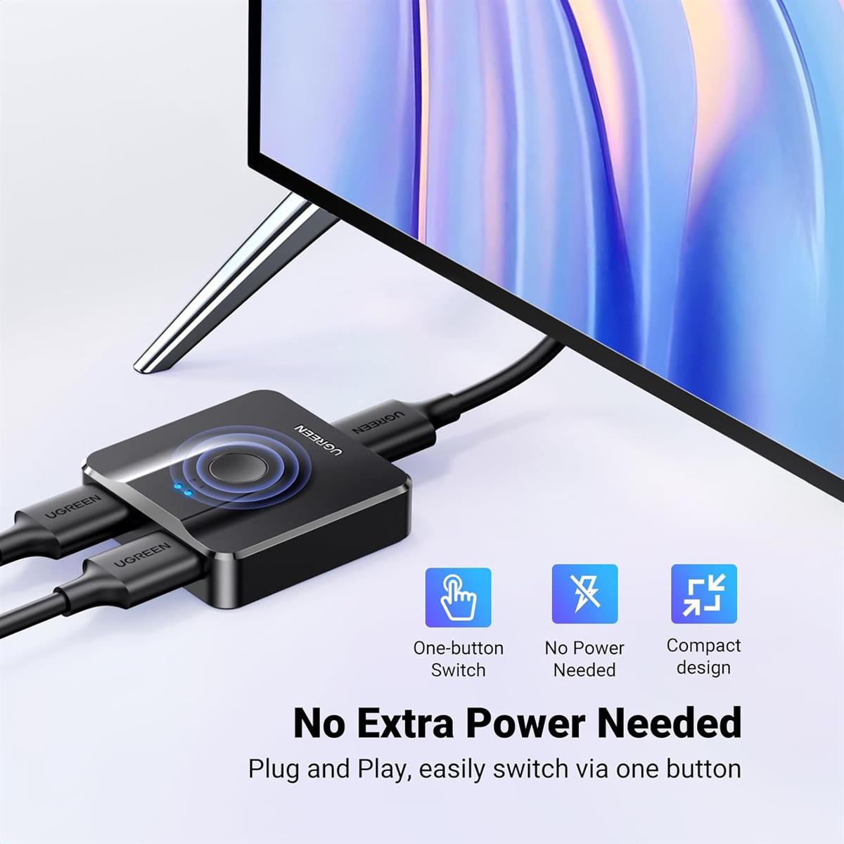 UGREEN 2 In 1 Out HDMI Switcher 4K@60Hz - PakByte