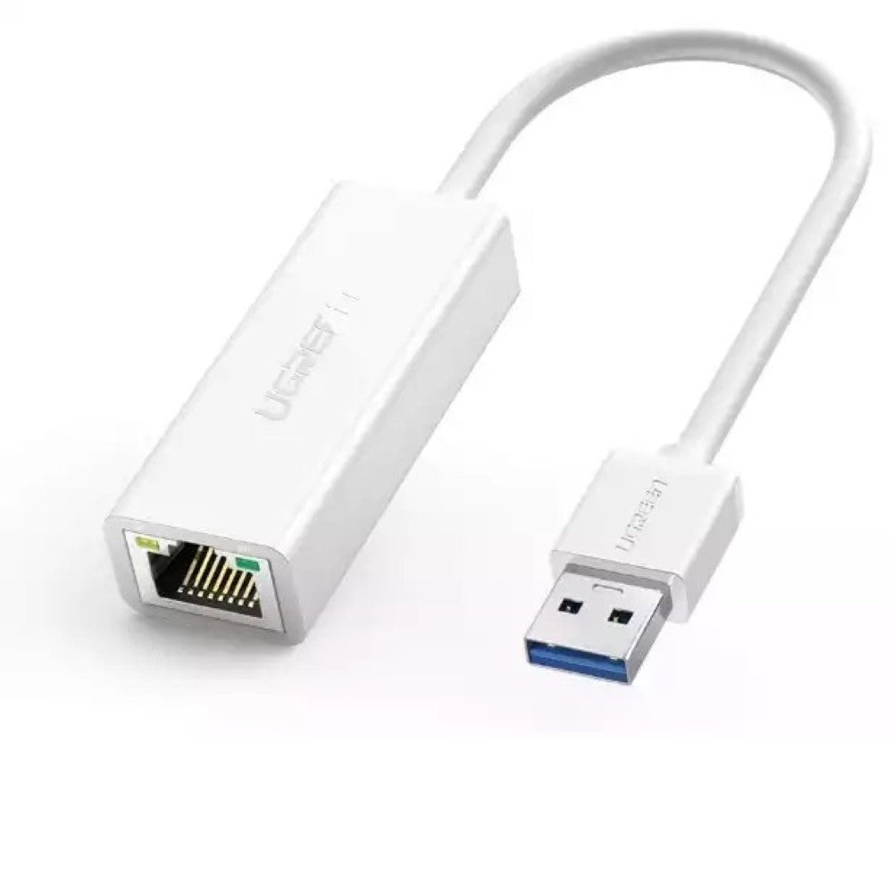UGREEN 20255 USB 3.0 to RJ45 Gigabit Ethernet Adapter - White - PakByte Computers