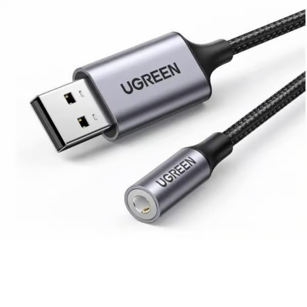 UGREEN 30757 USB 2.0 TO 3.5MM Audio Adapter Aluminium Alloy 25CM - PakByte Computers