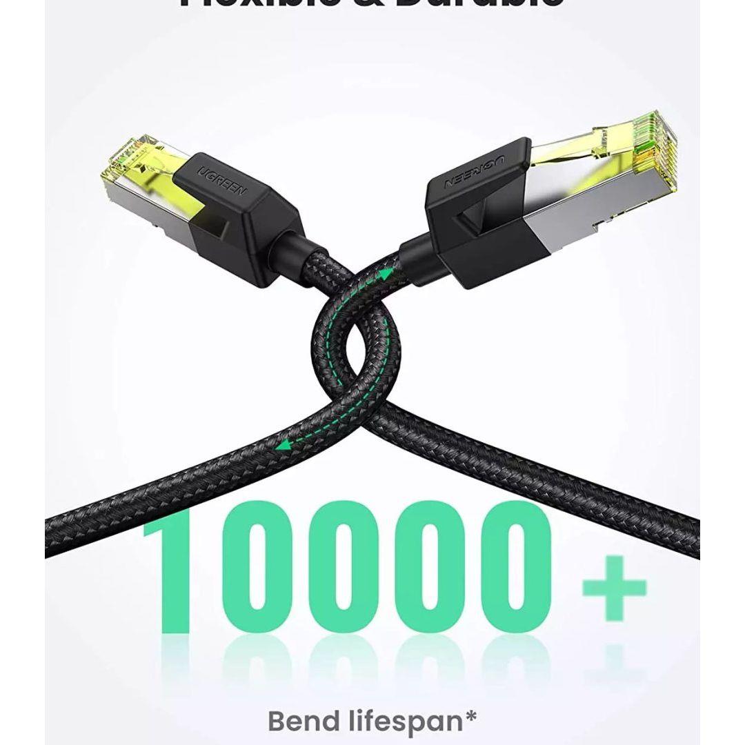 UGREEN Cat 7 Ethernet Cable Braided Pure Copper 10m (Black) - PakByte