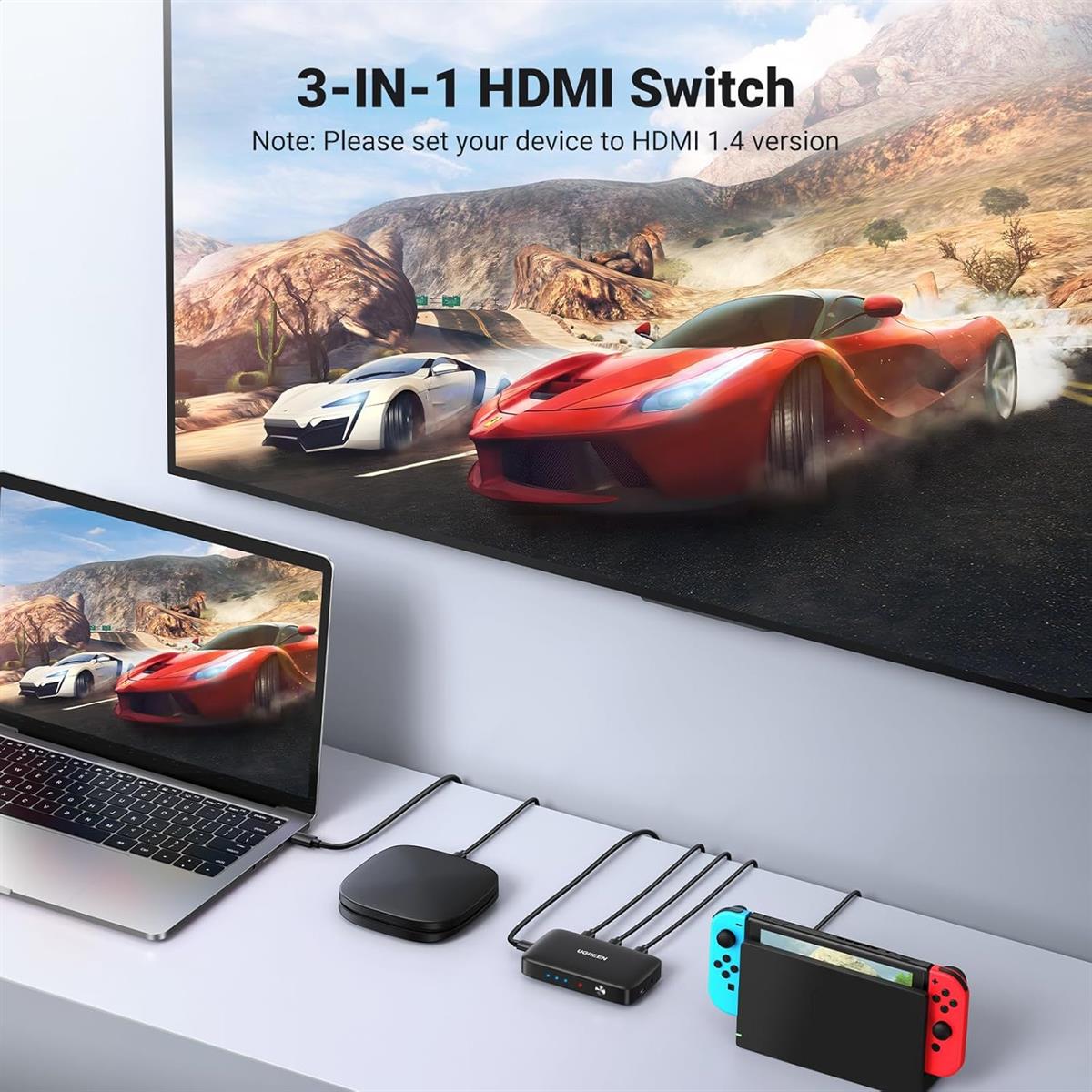 UGREEN HDMI Switcher 3 In 1 Out 4K@30HZ - PakByte