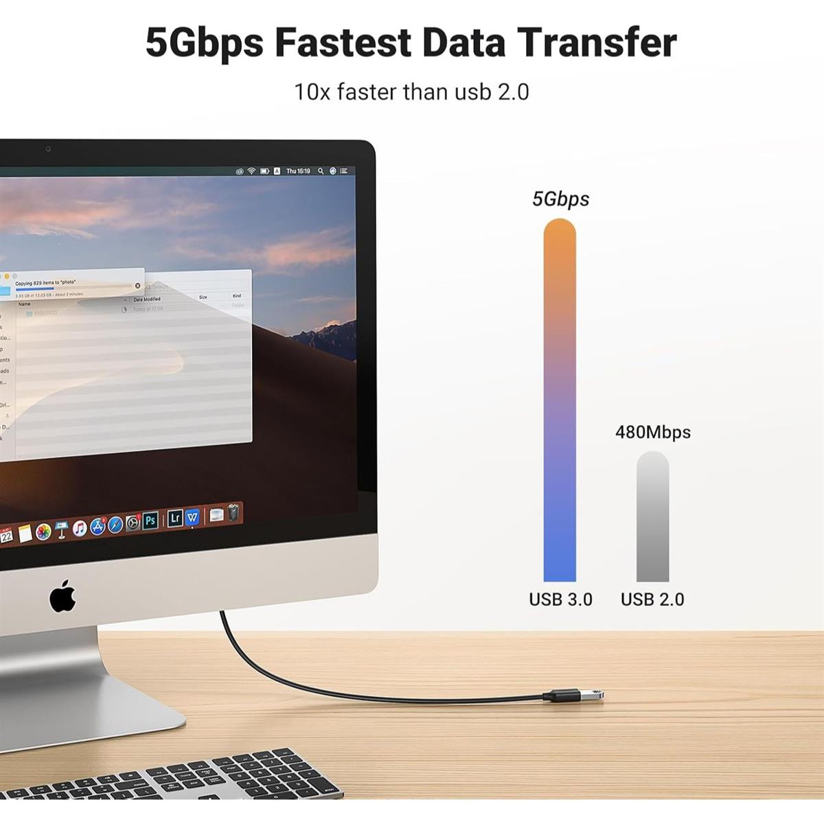 UGREEN USB 3.0 Extension Male Cable 3m (Black) - PakByte