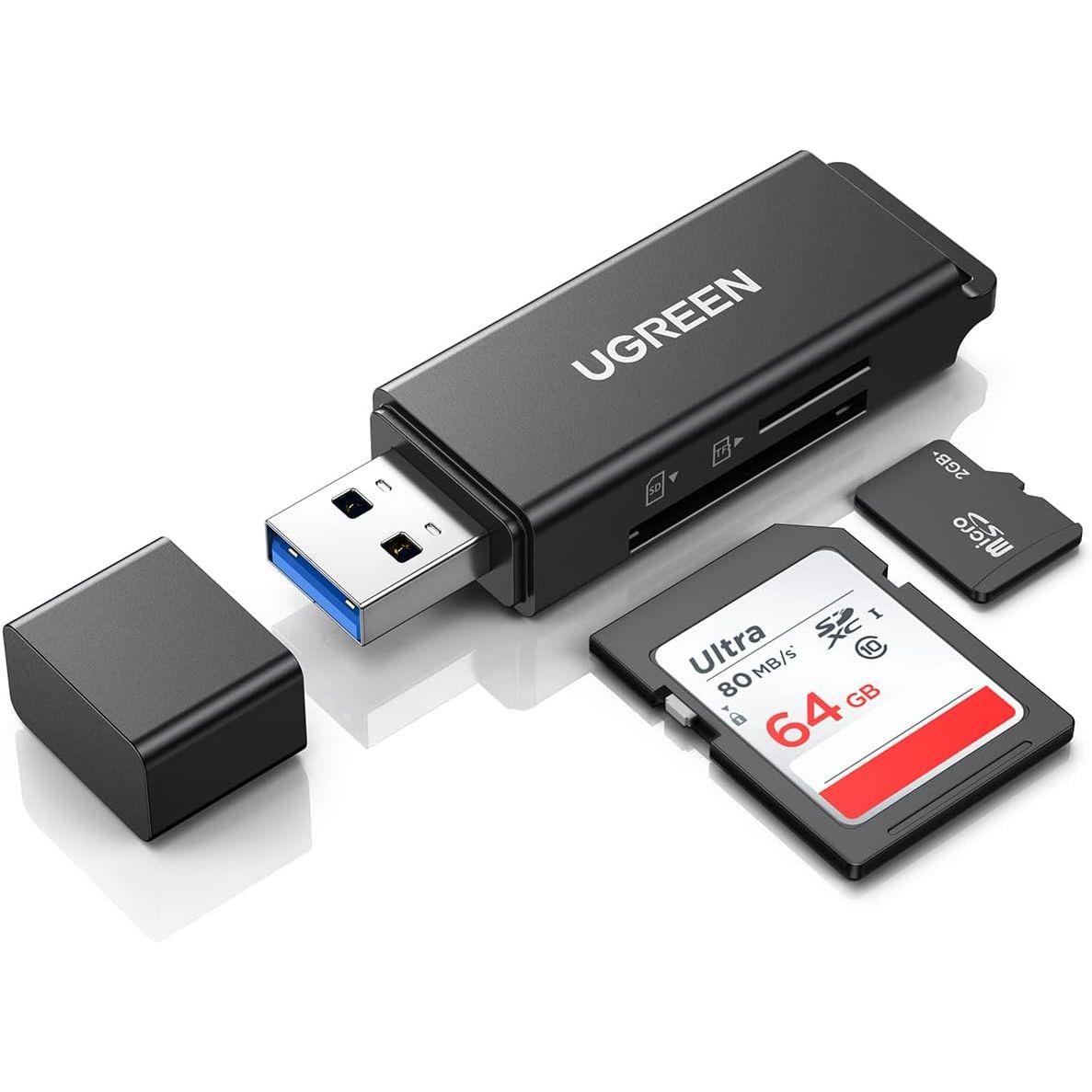 UGREEN USB 3.0 to TF + SD Dual Card Reader (Black) - PakByte
