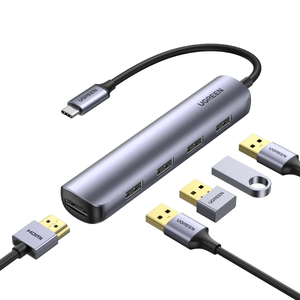 UGREEN USB-C to 4*USB 3.0+HDMI Adapter (5-in-1) - PakByte