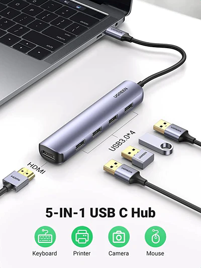 UGREEN USB-C to 4*USB 3.0+HDMI Adapter (5-in-1) - PakByte
