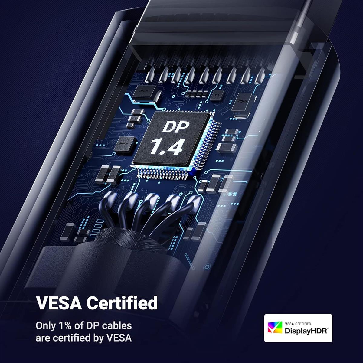 UGreen DisplayPort 1.4 Certified Cable 5M, 8k DisplayPort to DisplayPort Cable Nylon Braided DP to DP (8K@60Hz and 4K@144Hz) Support 32.4Gbps HDR HDCP Gaming Monitor Cable for Laptop PC TV - PakByte